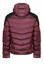 Image of 883 POLICE Wally Quilted Hooded Jacket | Burgundy Size:XL