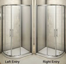 Image of Offset Quadrant Shower Enclosure Corner Cubicle Door and Tray-800/900/1000/1200