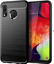 Image of For Samsung Galaxy A20e Slim Shockproof Silicone Gel RUGGED Phone Case BLACK