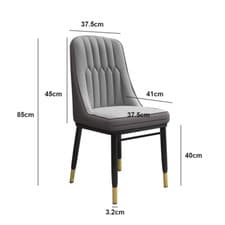 Image of 2/4PCS Dining Chairs Set Leather Padded Seat Metal Leg Kitchen Restaurants Chair