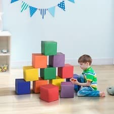 Image of 12 Piece Soft Play Blocks Soft Foam Toy Building Stacking Block for Kids
