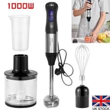 Image of 4-in-1 Electric Food Blender, 1000W Stainless Steel Hand Blender for Kitchen New