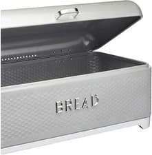 Image of KitchenCraft Lovello Bread Bin 42x22x18cm Shadow Grey Textured Geometric Box-NEW