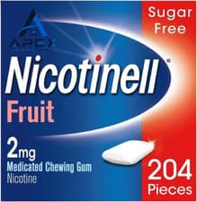 Image of Nicotinell Fruit Gum 2mg (204 Pieces), Stop Smoking 204 Count (Pack of 1)