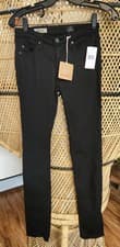 Image of AG Adriano Goldschmied Jeans Black Mid Rise Cigarette Prima Sz 24 NEW Y2K #231