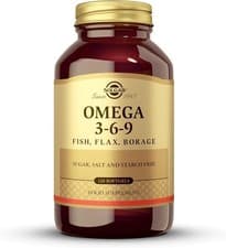 Image of Solgar Omega 3-6-9 - 120 Softgels - Premium Fish & Flax Oil - Purified & Safe