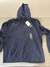 Image of New Nike Sportswear Club Fleece Full-Zip Hoodie Navy Men’s Size XL BV2645-410