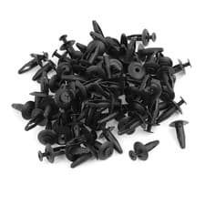 Image of Black Plastic Rivet Auto Door Fender Fastener 7.5mm Hole Dia 100 Pcs