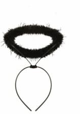 Image of Black Ladies Fluffy Halo Angel Head Band Angel Fairy Halloween Fancy Dress Party