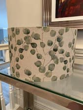 Image of Handmade Lampshade in a watercolour leaf print, eucalyptus, various sizes
