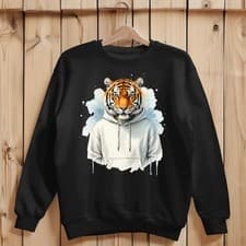 Image of Tiger Wild Cat Sweatshirt Printed Animal Lovers Gifts Long Sleeve Unisex Jumper