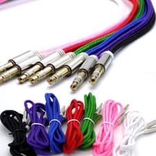Image of Premium 1m AUX Audio Cable – 3.5mm Gold‑Plated Male to Male Stereo Lead for Phon