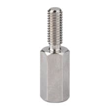 Image of R-TECH 524408 Hex Threaded M-F Spacer Brass 5mm A/F M3 10mm - Pack Of 25