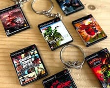Image of Miniature PS2 Keyrings - Choose ANY Game! Retro Gamer Keychain Gift Classic Game