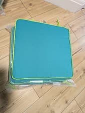 Image of Set of 4 Dunelm Teal green Seat Pads dining, outdoors cushion 40cm x 38cm x 5cm