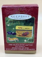 Image of Hot Wheels Keepsake Ornament, 1968 Silhouette & Case #06605 (set of 2 ornaments)