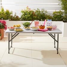 Image of Neo Folding Table Portable Fold Up Camping Garden Party BBQ Picnic 4FT 6FT