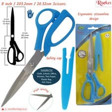 Image of 8" Multi Purpose Stainless Steel Kitchen Office School Scissors With Safety Cap