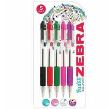 Image of Zebra Z-Grip Retractable Ballpoint Pen 1.0mm Black, Red, Green, Pink, Purple