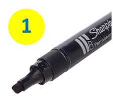 Image of Sharpie W10 Permanent Chisel Tip Black Markers (THICK)