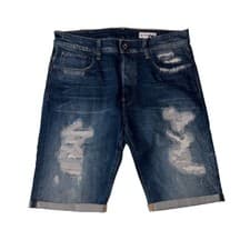 Image of G-STAR Men's Lt. Aged Restored 70 Blue 3301 Tapered 1/2 Denim Shorts RRP £60
