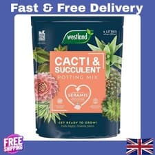 Image of Westland Cacti & Succulent Potting Compost Mix Enriched with Seramis 4L UK