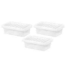 Image of 4 Litres Clear Plastic Storage Box with Secure Clip-on Lid Stackable Container