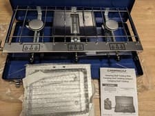 Image of Campingaz Chef Folding Double Burner Stove and Grill, compact gas cooker camping