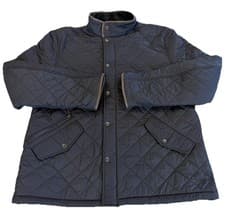 Image of Barbour Powell Quilted Jacket Navy Mens Size UK XXL New