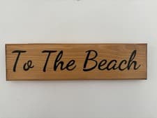 Image of To The Beach Wooden Sign Plaque Handmade Holiday Home Decor Housewarming Gift