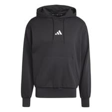 Image of adidas Men's ESSENTIALS FEELCOZY FLEECE HOODIE, black/white, M M, Black/White