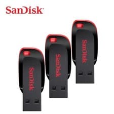 Image of 3 X SanDisk 8GB Cruzer Blade USB Flash Drive Memory Stick TRIPLE PACK -UK