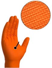 Image of 100 Orange Diamond Disposable Gloves Strong Heavy Duty Mechanic 8.6 Strong