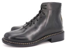 Image of NEW | $850 FEIT BLACK BALMORAL BOOT EU 35 US 5 D LEATHER OUTSOLE