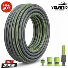 Image of Garden Hose Pipe Heavy Duty Reinforced Anti Kink Outdoor Hosepipe & Nozzle