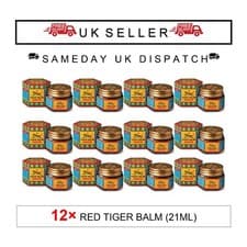 Image of PACK OF 12 Tiger Balm Red 21ml - Herbal Ointment for Muscle & Joint Relief - UK