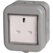 Image of BG Weatherproof Unswitched Socket 1 Gang 13A IP66 Outdoor Garden Power WP11