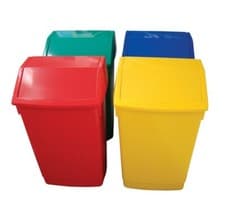 Image of Addis 54Ltr Plastic Swing Top Litter Bin Waste Rubbish Refuse Colours Kitchen