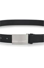 Image of BOSS Mens Baxton Sz35 Plaque-buckle belt in Italian leather size 80cm