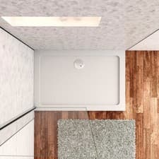 Image of Aica Rectangle/Square/Quadrant Stone Shower Tray Free Waste