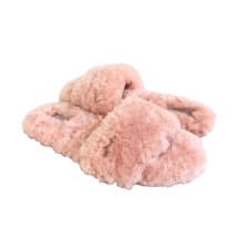 Image of UGG FLUFF SLIDE II SUNSET SHEARLING MOCASSIN THONG SANDAL US 7 / EU 38 / UK 5
