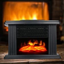Image of ELECTRIC FIREPLACE HEATER WITH LED FLAME EFFECT 1000W BURNER LOG STOVE HEAT