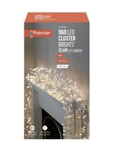 Image of Premier 960 LED Cluster Multi-Action Christmas Tree Lights - White