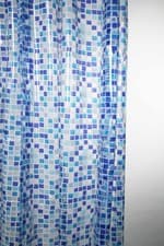 Image of Blue Canyon Peva Mosaic Washable Shower Curtain 180 x 180cm