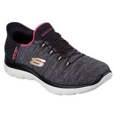 Image of Skechers Slip Ins Summits Dazzling Haze Hands Free Womens Trainers Black UK 4-8