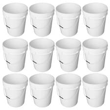 Image of 20L White Plastic Bucket with Metal Handle – Heavy Duty Multi-Purpose Storage