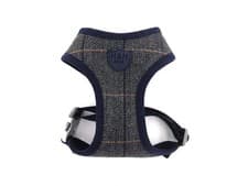 Image of Hugo & Hudson Grey Checked Herringbone Dog Harness | Dogs