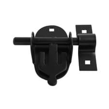 Image of Oval Pad Bolt 4" Black BZP Galvanised Gate Shed Door Lock 100mm Padlock Latch