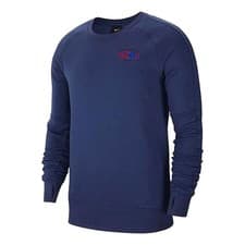 Image of Men's Crew Fleece Sweatshirt Navy 2020-2021 England Football Pullover Sportswear