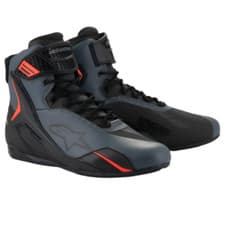 Image of Alpinestars Faster-4 Motorcycle Motorbike Shoes Black Grey Red Fluo